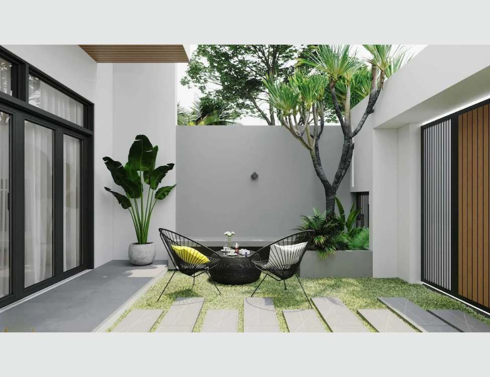 Giếng trời & sân trước đẹp cho nhà