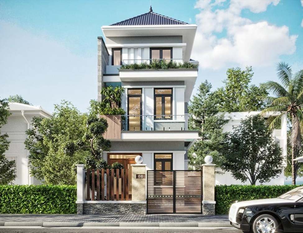 mẫu nhà 5x10m 3 tầng mái nhật