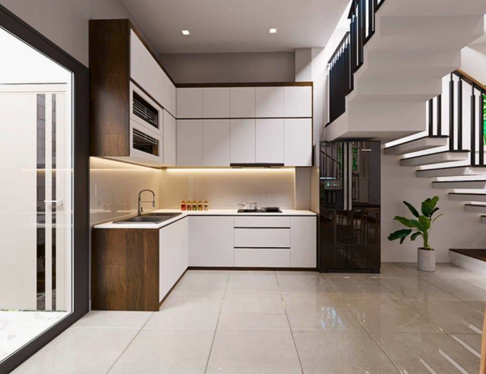 Phòng khách – phòng bếp nhà 5x10m