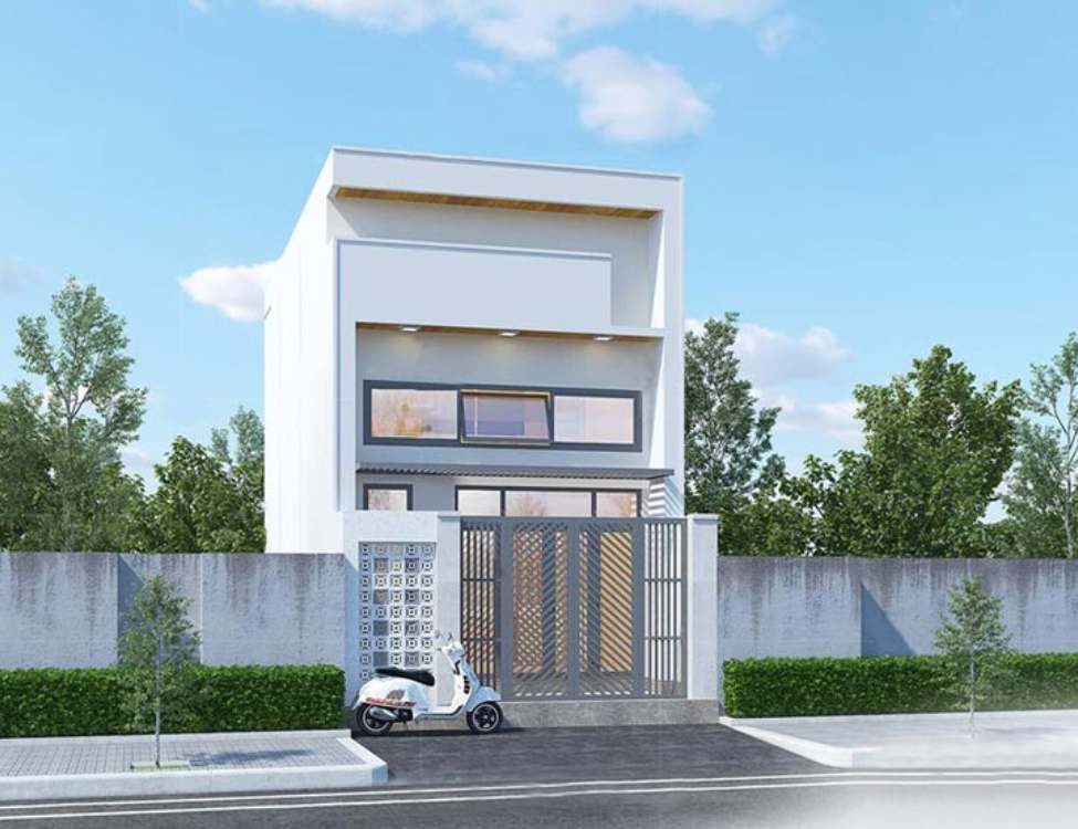 mẫu nhà 5x10 m gác lửng hiện đại tối giản