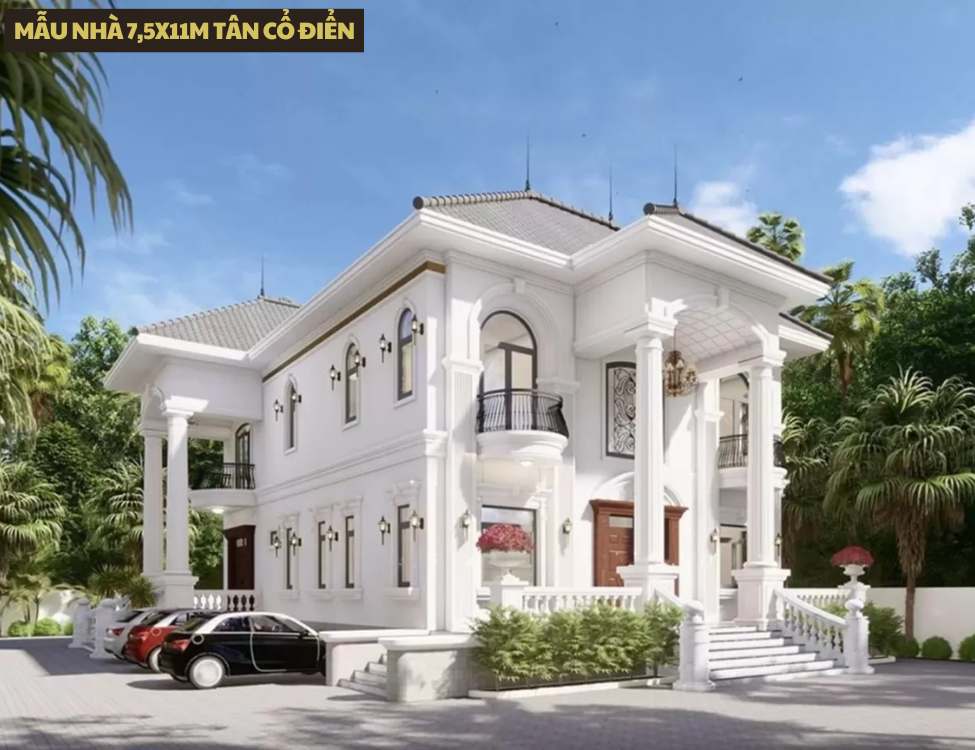Mẫu nhà 7,5x11m tân cổ điển