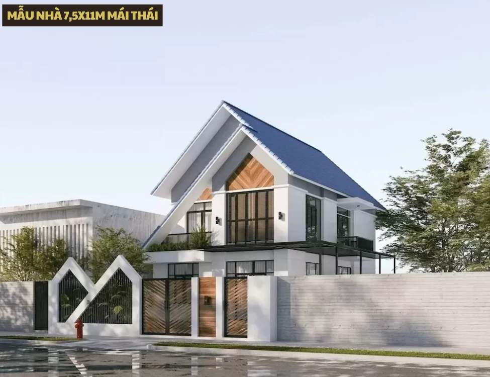 Mẫu nhà 7,5x11m mái thái