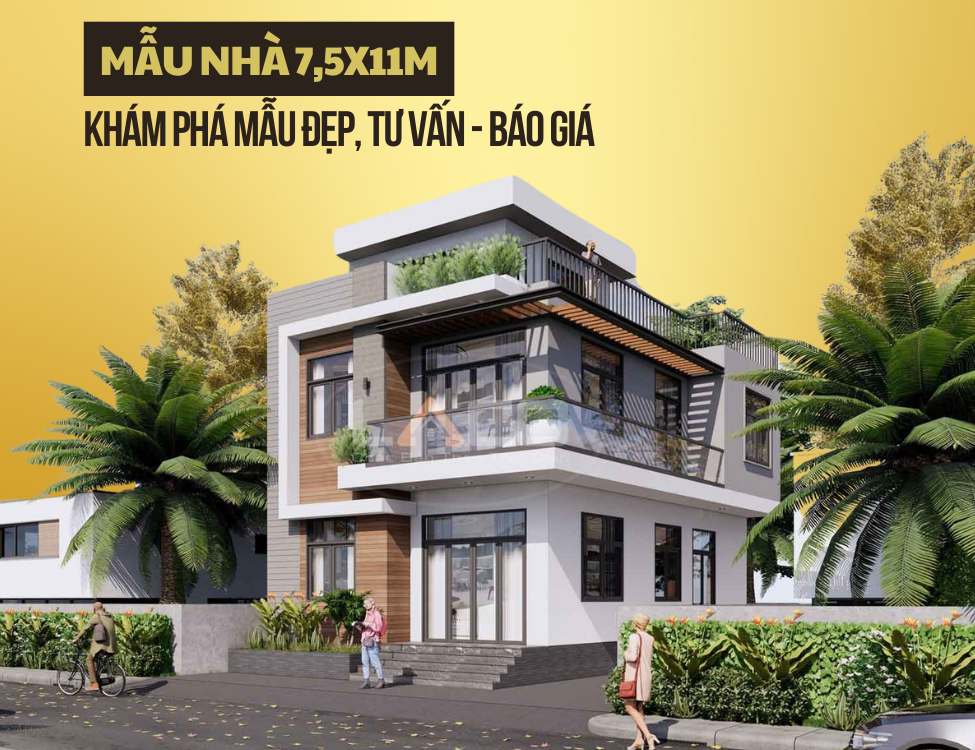mẫu nhà 7 5x11m