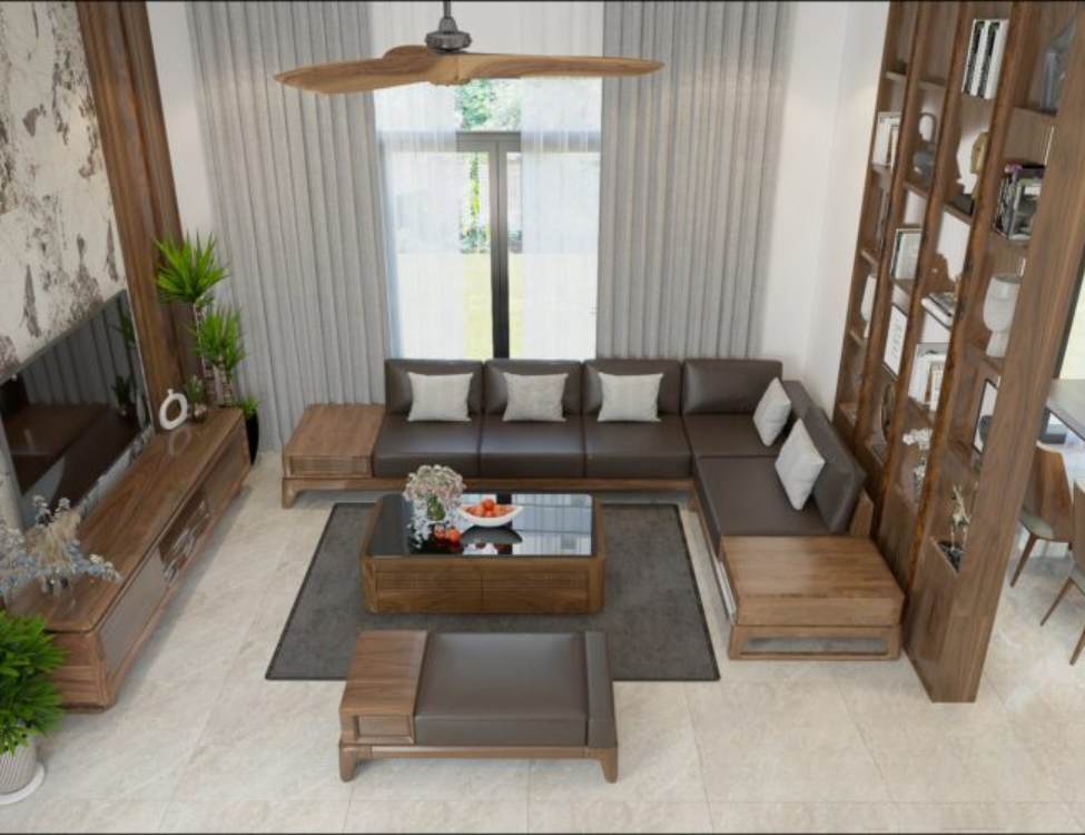 phòng khách cho nhà nhỏ 5x10 cấp 4 