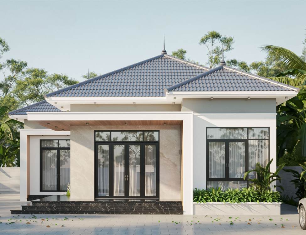 nhà cấp 4 5x10 mái nhật 2 phòng ngủ