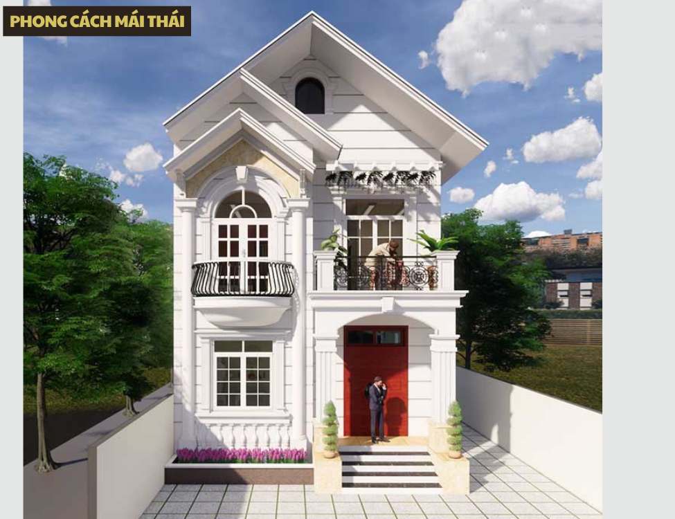 Mẫu nhà mặt tiền 7m 2 tầng mái thái