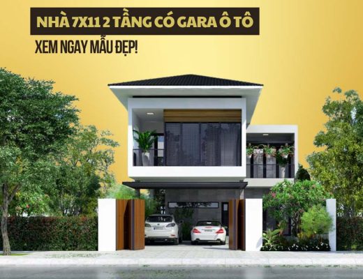 Thiết kế nhà 2 tầng 7x11m có gara