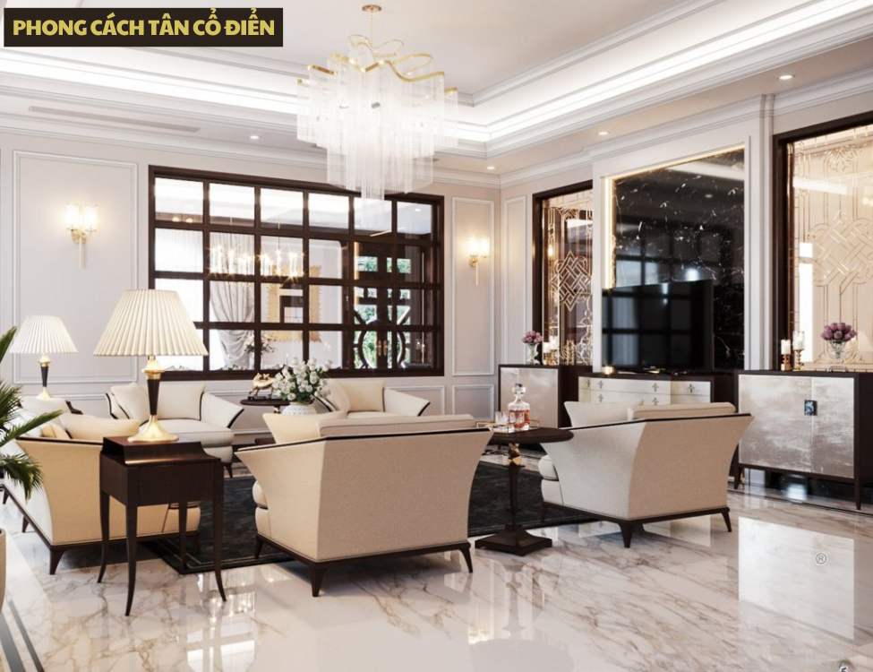 Nội thất Phong cách tân cổ điển nhà 7x11m
