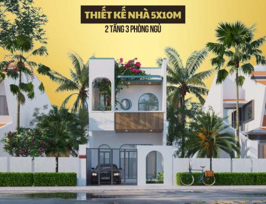 mẫu thiết kế nhà 5x10m 2 tầng 3 phòng