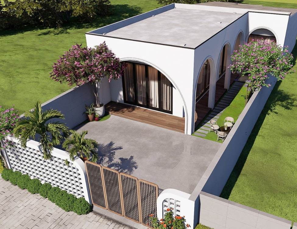 thiết kế nhà cấp 4 5x10 có 2 phòng ngủ