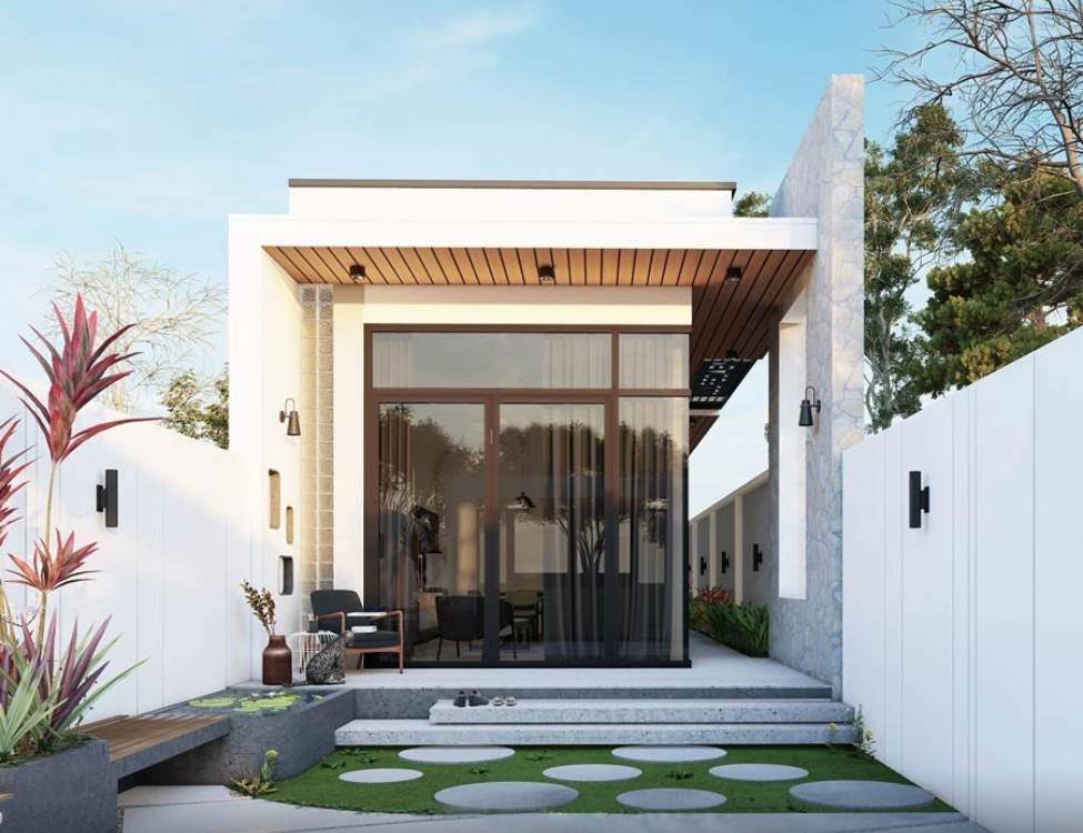 Mẫu thiết kế nhà cấp 4 5x10 có 2 phòng ngủ
