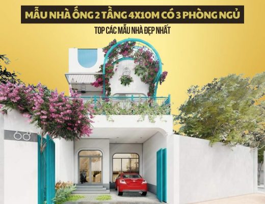 Top mẫu nhà ống 2 tầng 4x10m có 3 phòng ngủ kèm bản vẽ công năng