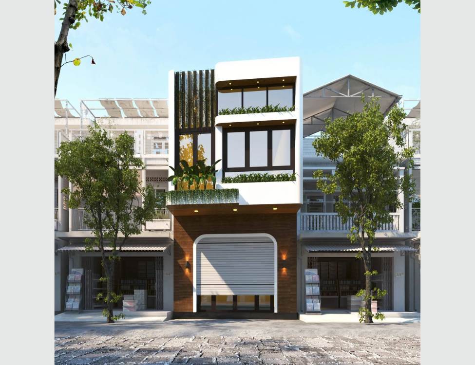 nhà 5x10m mái bằng hiện đại