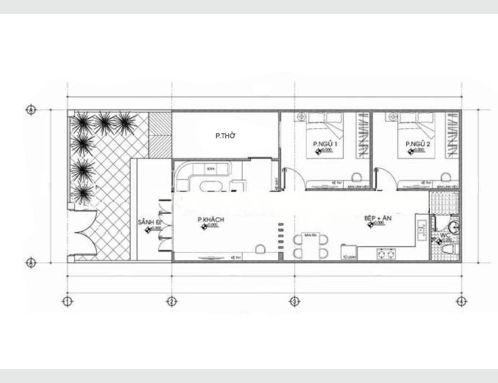 Nhà cấp 4 5x10m có gara trước sân