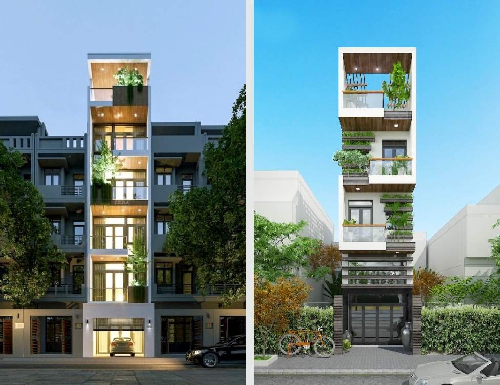 thiết kế nhà 5x10m có thang máy