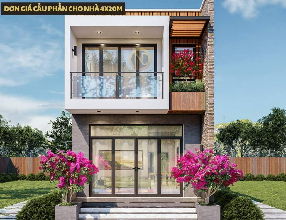Đơn giá cấu phần cho nhà 4x20m