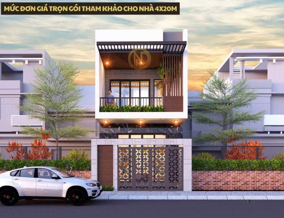 Mức đơn giá trọn gói tham khảo cho nhà 4x20m