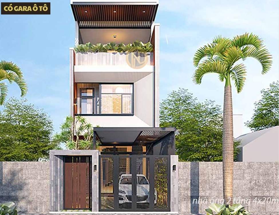 chi phí nhà 2 tầng 4x20m có gara ô tô