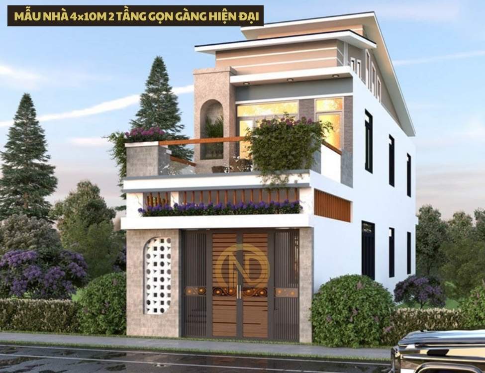mẫu nhà 4×10m 2 tầng gọn gàng hiện đại
