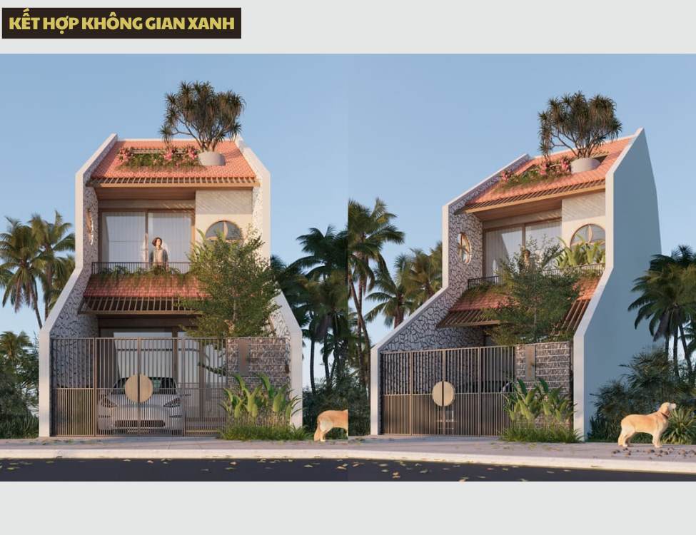 Mẫu thiết kế nhà 4x10m 1 trệt 1 lầu kết hợp không gian xanh