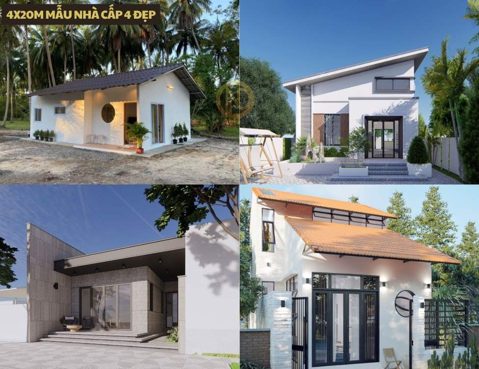 4x20m mẫu nhà cấp 4 đẹp