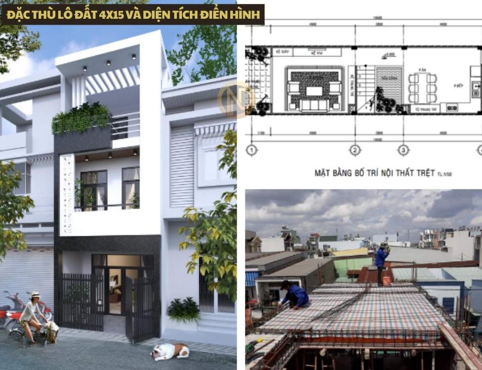 Đặc thù lô đất 4x15 và diện tích điển hình