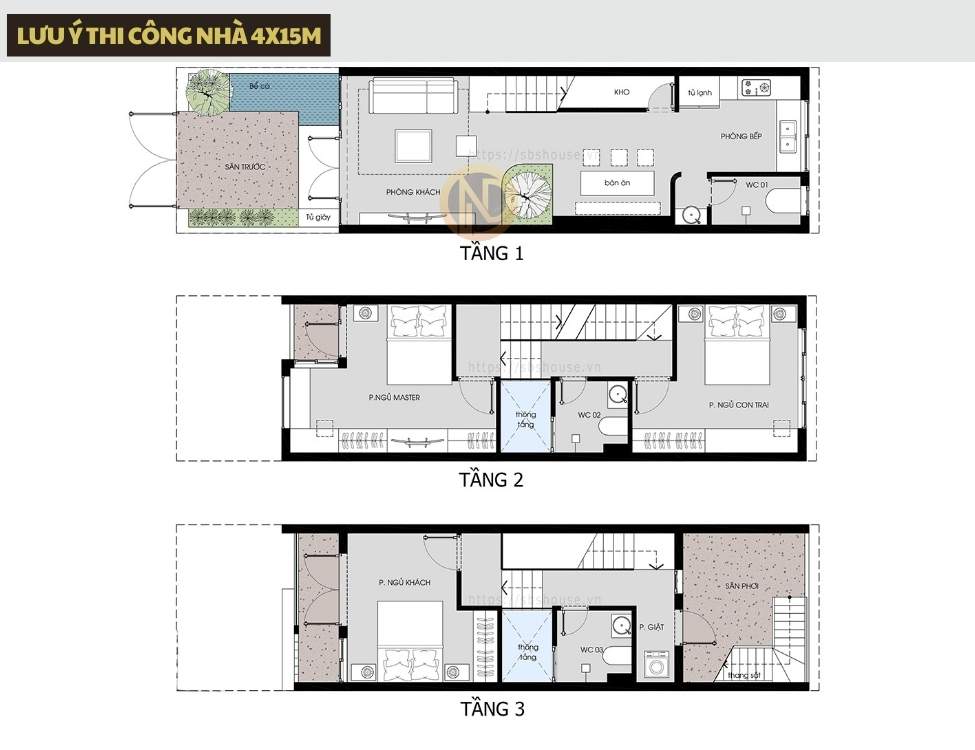 Lưu ý thi công nhà 4x15m
