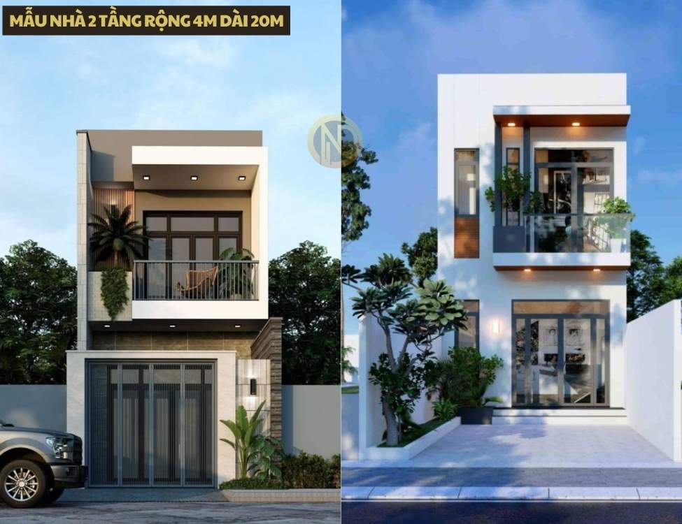 Mẫu nhà 2 tầng rộng 4m dài 20m