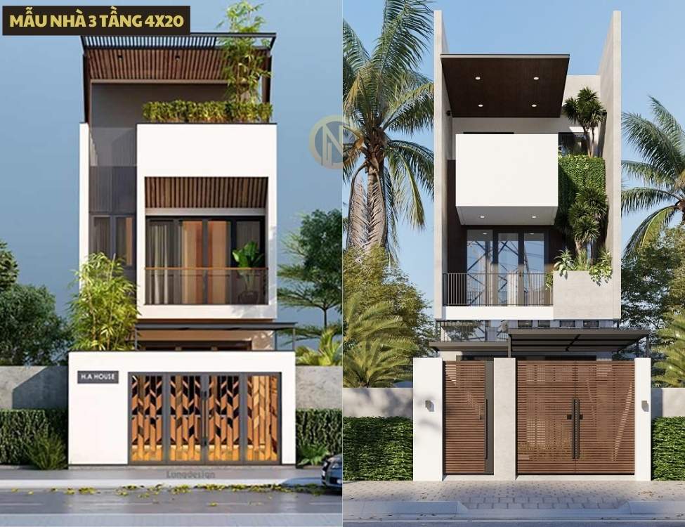 Mẫu nhà 3 tầng 4x20