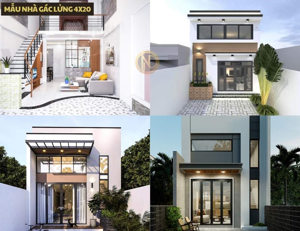 Mẫu nhà gác lửng 4x20