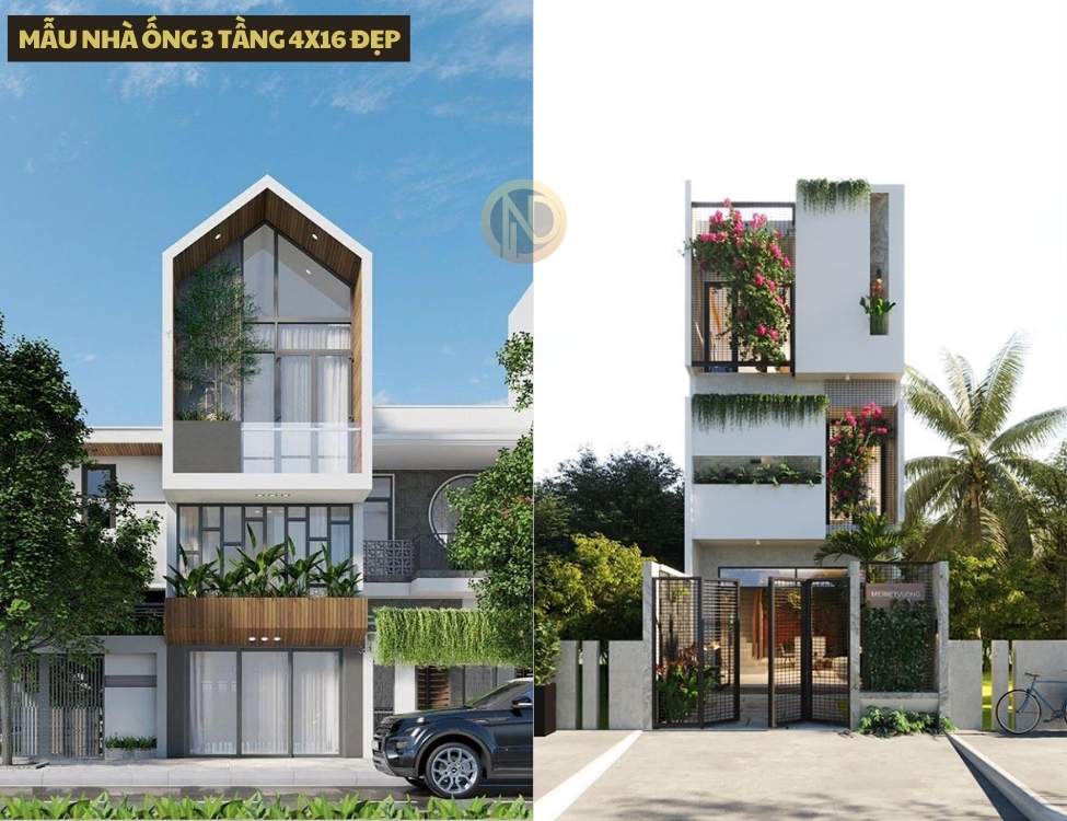 Mẫu nhà ống 3 tầng 4x16 đẹp