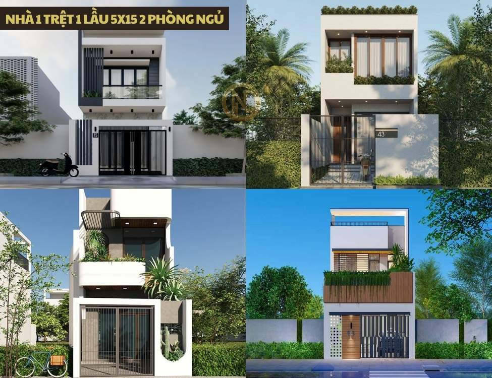 Nhà 1 trệt 1 lầu 5x15 2 phòng ngủ