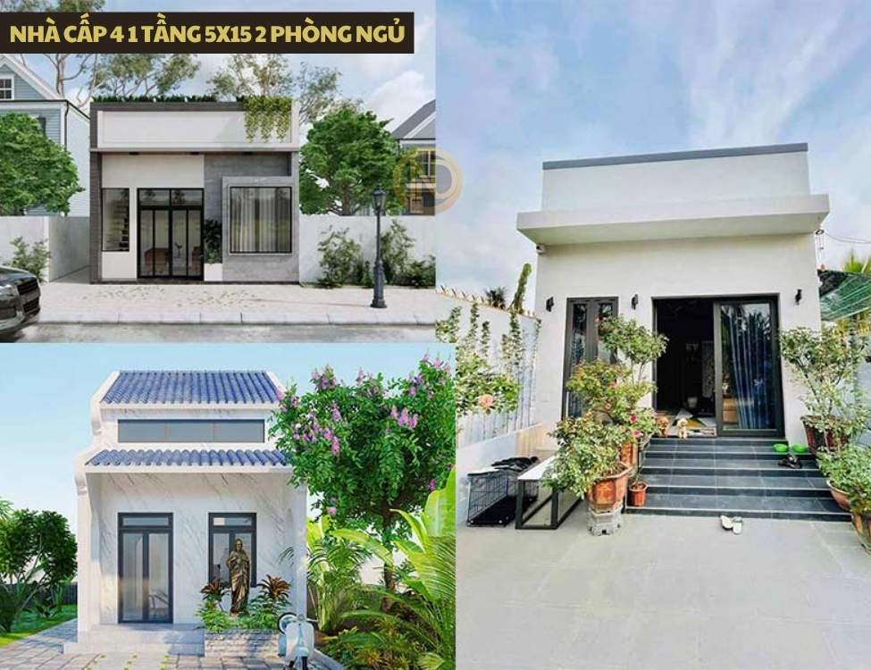 Nhà cấp 4 1 tầng 5x15 2 phòng ngủ