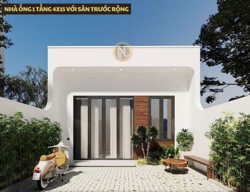 Nhà ống 1 tầng 4x15 với sân trước rộng