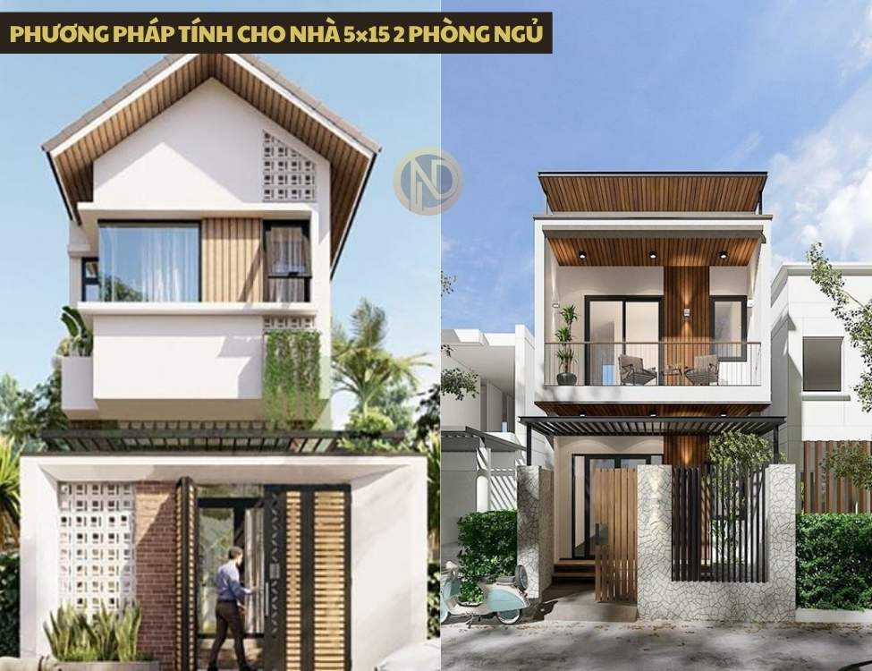 Phương pháp tính cho nhà 5×15 2 phòng ngủ
