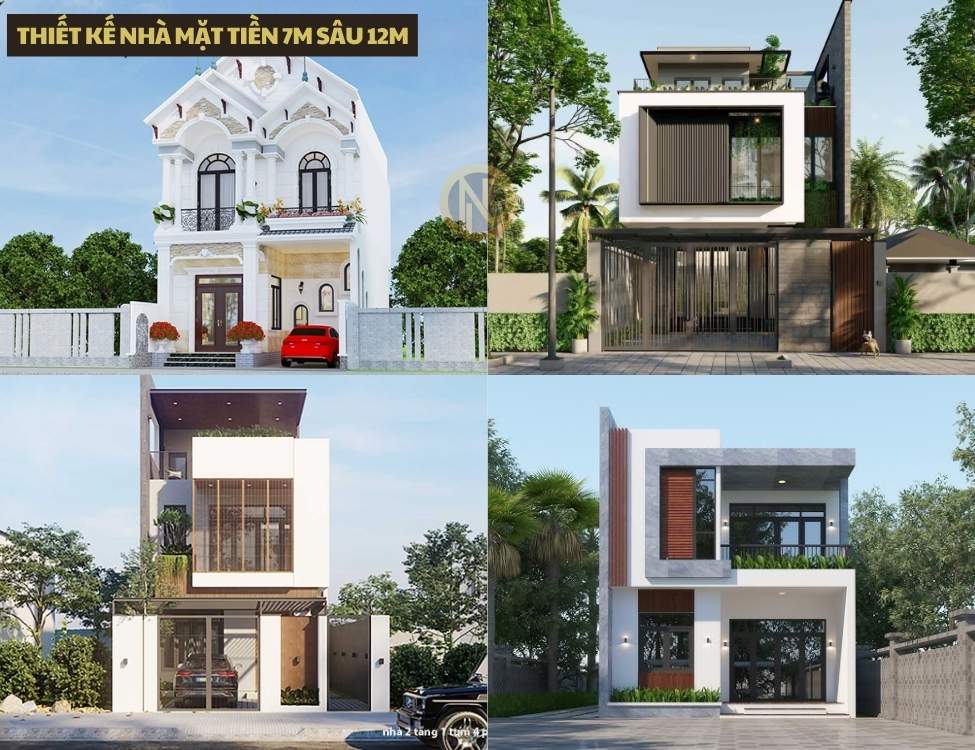 Thiết kế nhà mặt tiền 7m sâu 12m