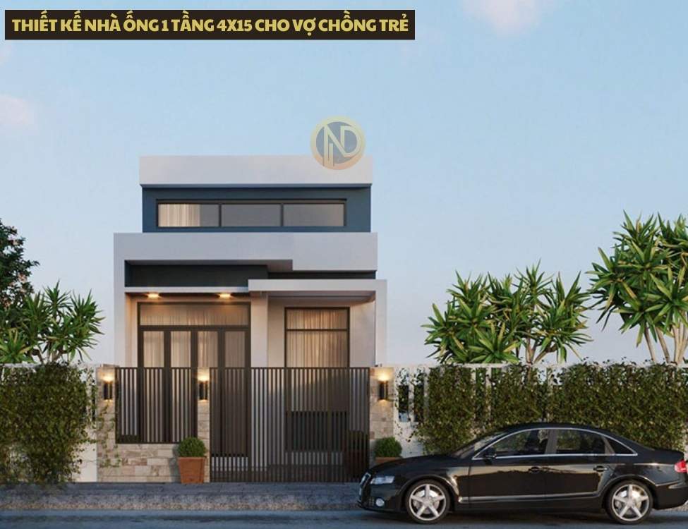 Thiết kế nhà ống 1 tầng 4x15 cho vợ chồng trẻ