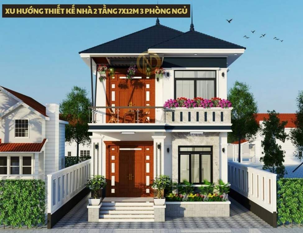 Xu hướng thiết kế nhà 2 tầng 7x12m 3 phòng ngủ
