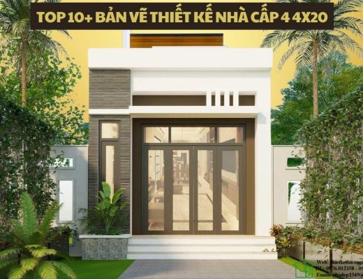 bản vẽ thiết kế nhà cấp 4 4x20