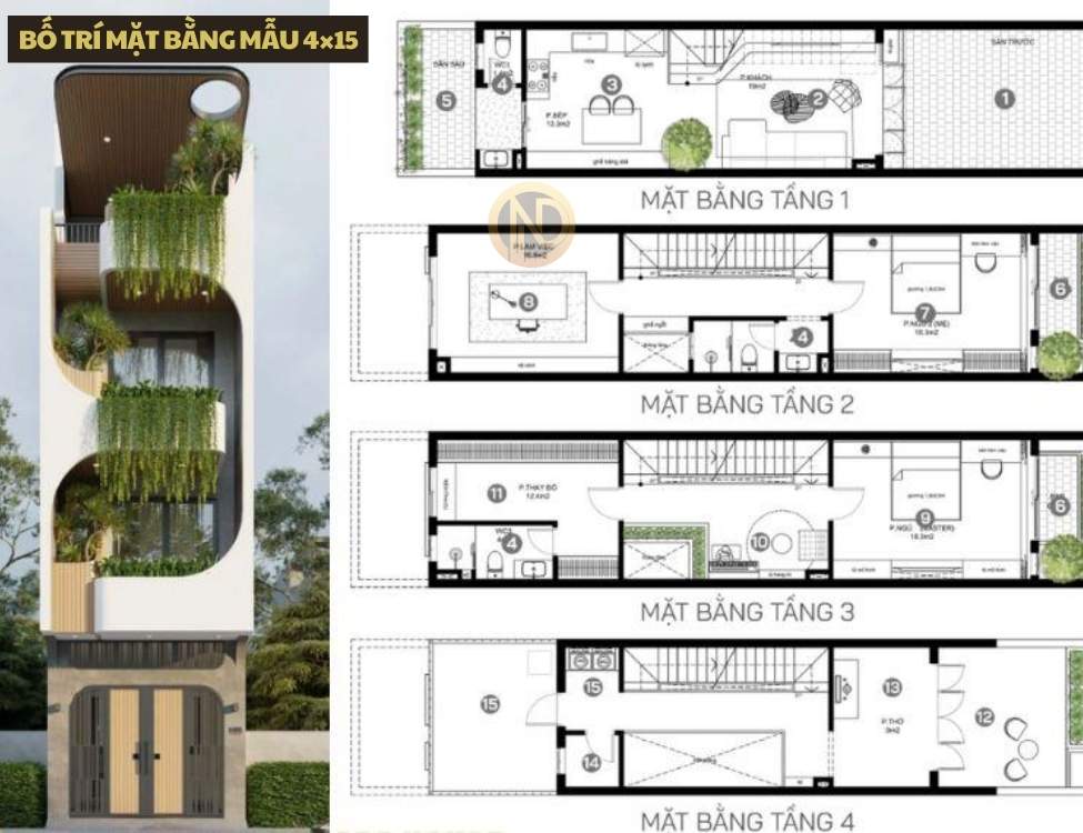 bố trí mặt bằng mẫu 4×15
