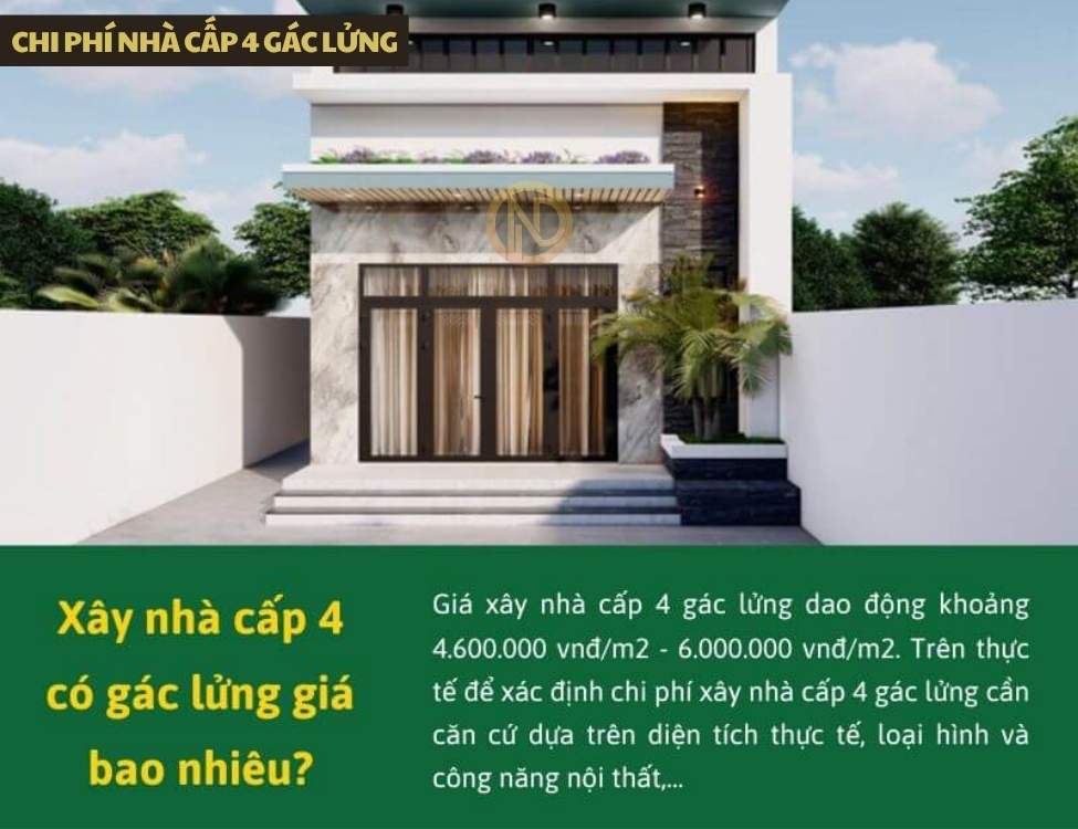 Chi phí nhà cấp 4 gác lửng