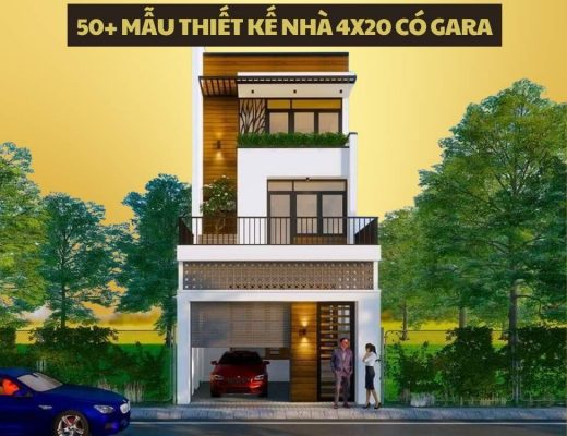 thiết kế nhà 4x20 có gara