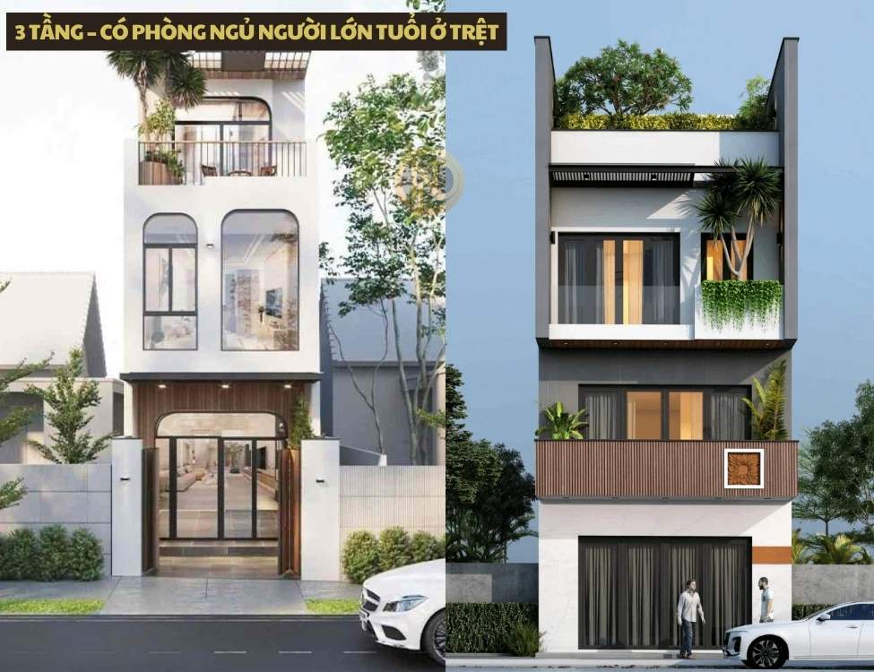 nhà 3 tầng có phòng ngủ người lớn tuổi ở trệt