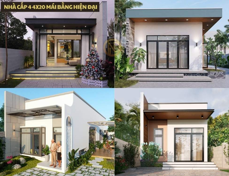 Nhà cấp 4 4x20 Mái bằng hiện đại