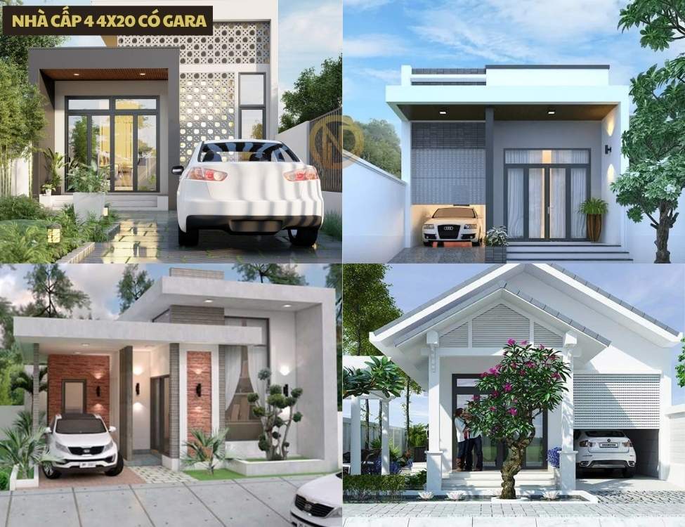 nhà cấp 4 4x20 có gara