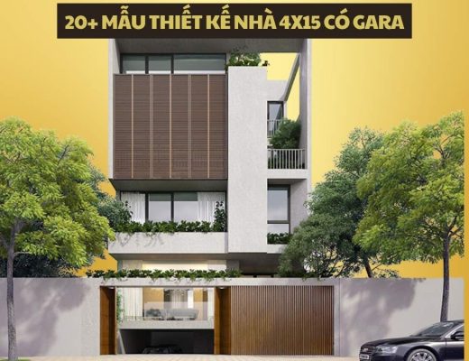 thiết kế nhà 4x15 có gara