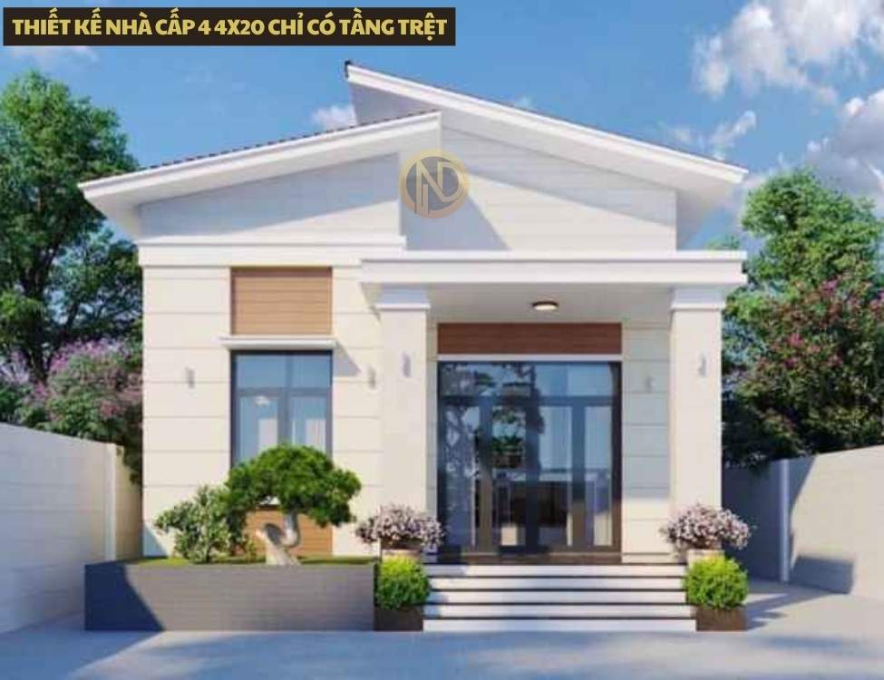 thiết kế nhà cấp 4 4x20 chỉ có tầng trệt