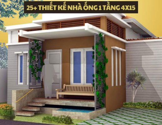 thiết kế nhà ống 1 tầng 4x15
