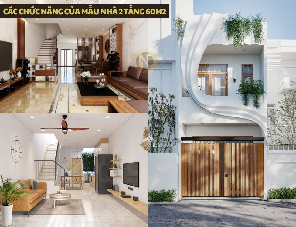 Các chức năng của mẫu nhà 2 tầng 60m2