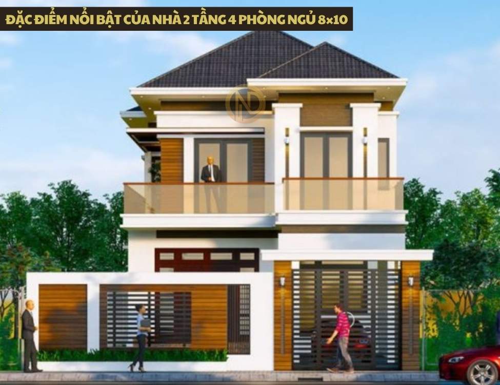 Đặc điểm nổi bật của nhà 2 tầng 4 phòng ngủ 8×10